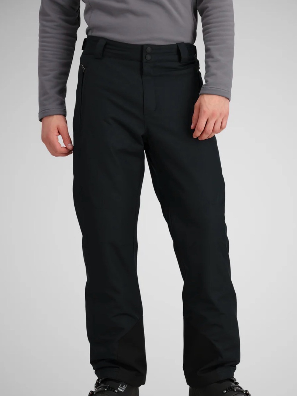 Obermeyer | Men's Black Snow Ski Pants with Elastic Waistband | L -Long
